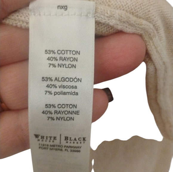 White House Black Market Sweater Rabbit Hair Blend Open Cardigan Size M - Picture 4 of 5